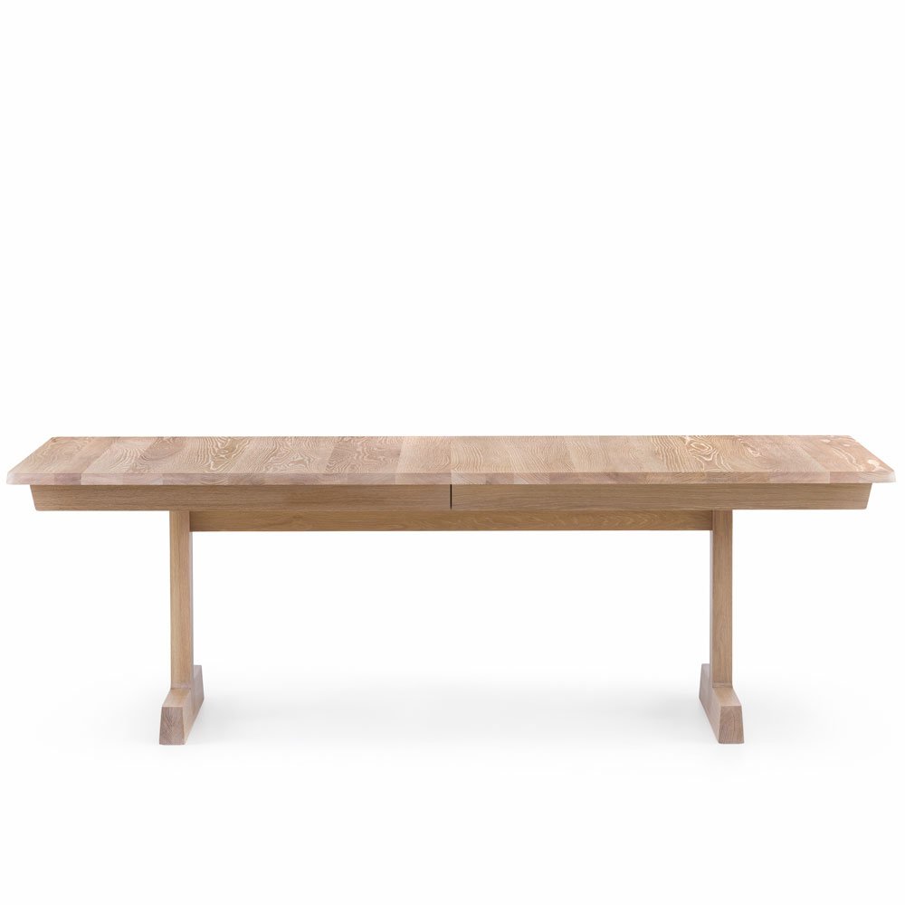 De La Espada Refectory Extending Dining Table White Oiled Oak