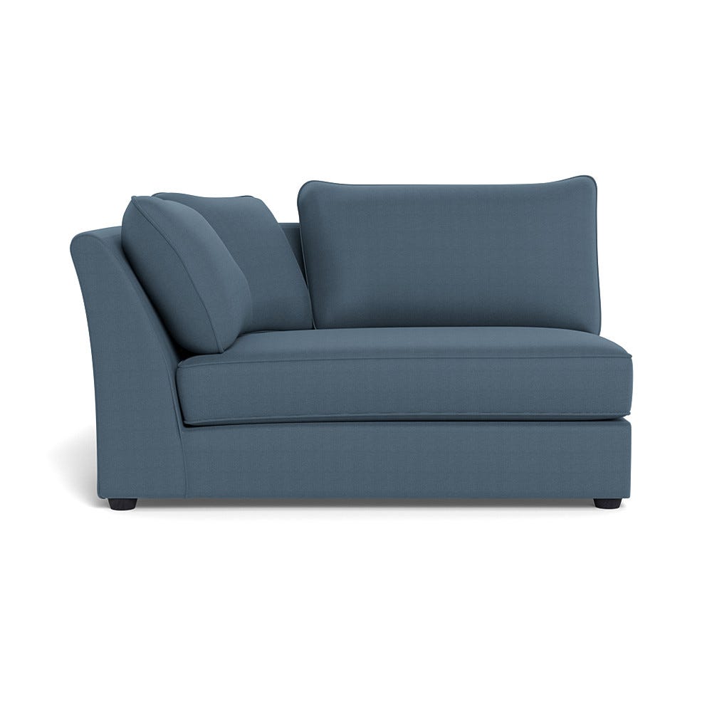 Heal's Tailor Large Curved Left Hand Facing Corner Unit Capelo Linen-Cotton Mineral Black Feet