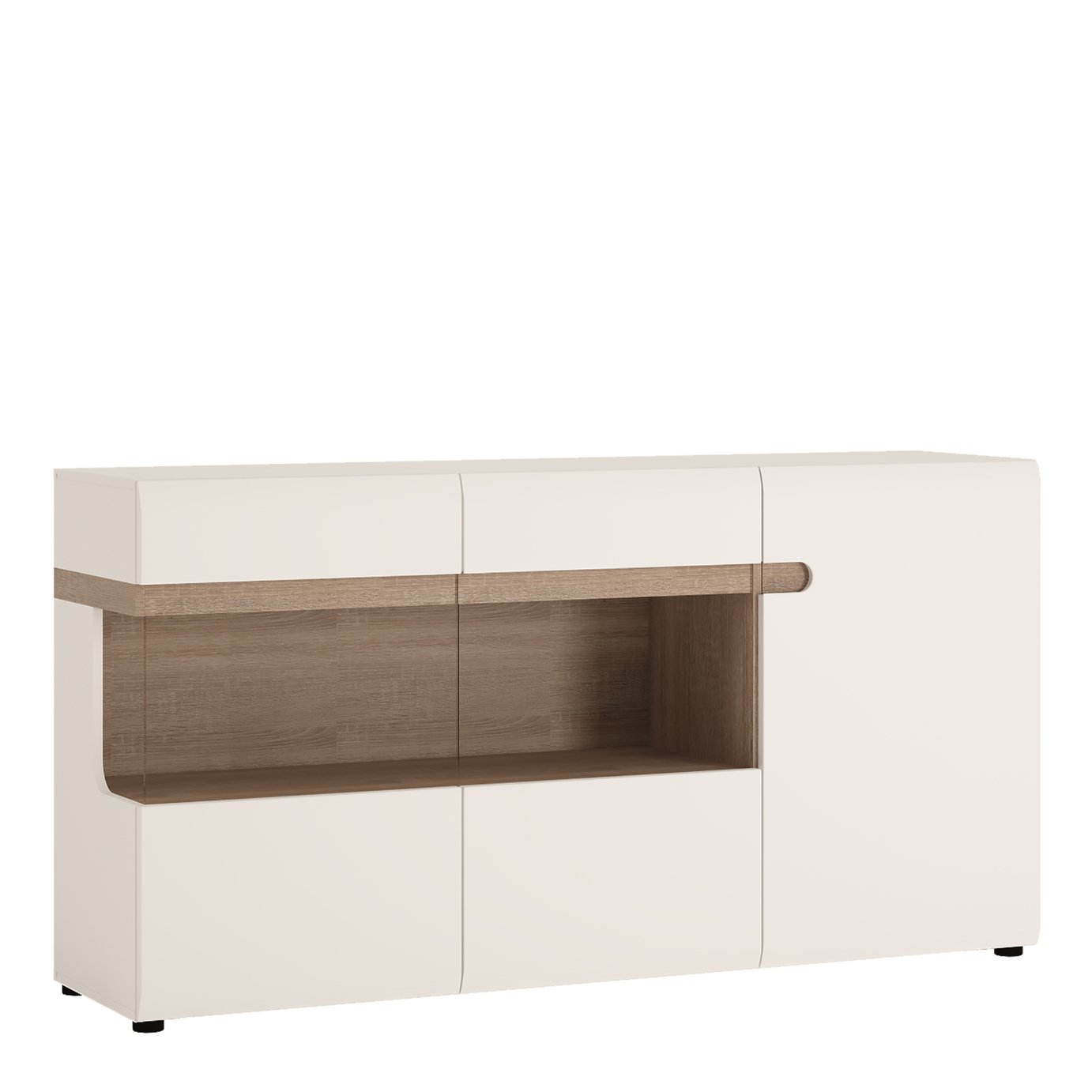 Exton 3 Door Sideboard - White Gloss