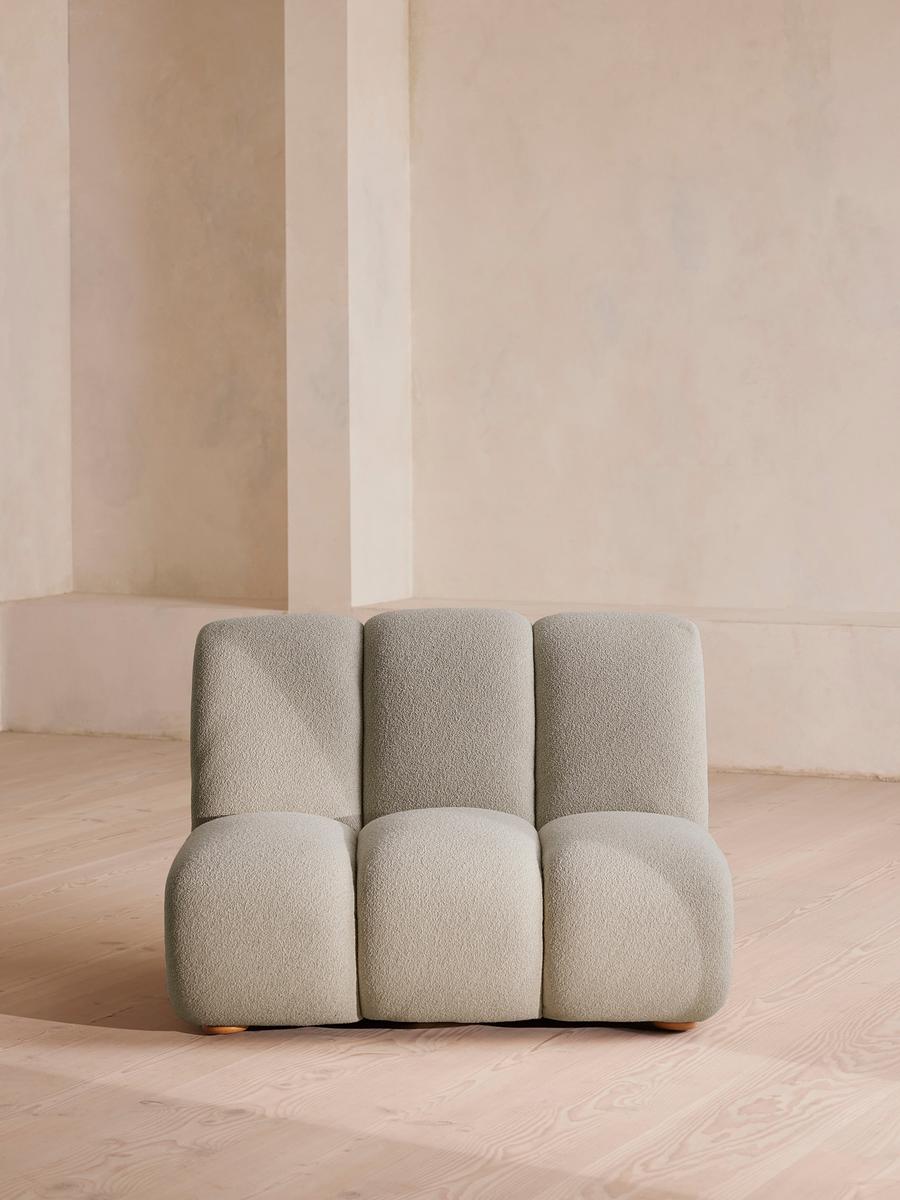 Noelle Modular Armchair, Textured Wool Boucle, Pistachio