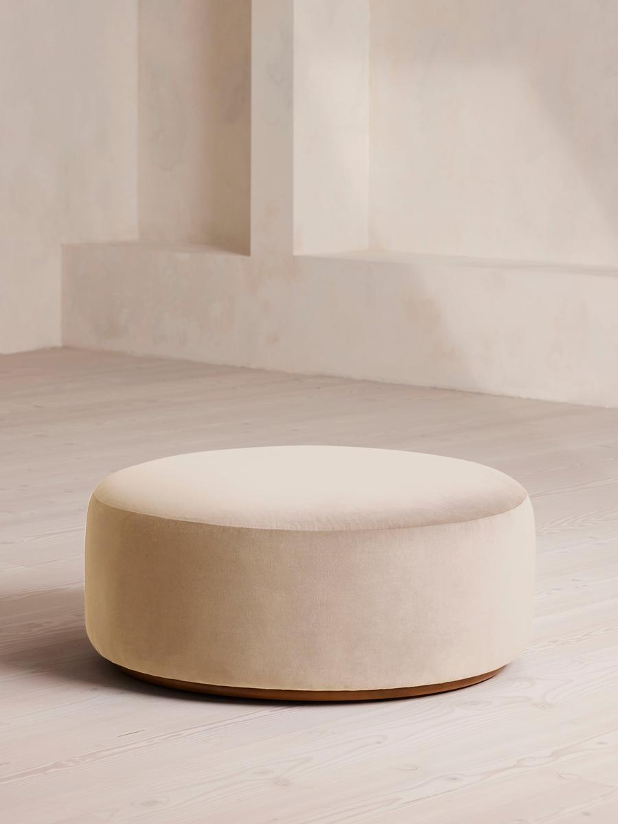 Aline Ottoman, Velvet, Porcelain
