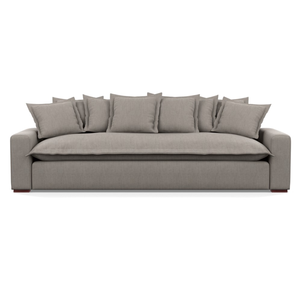 Heal's Brompton 5 Seater Sofa Broad Weave Pebble Walnut Stain Feet