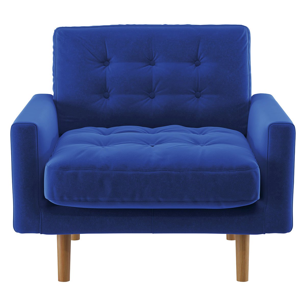 Habitat Fenner Cobalt Blue Velvet Armchair