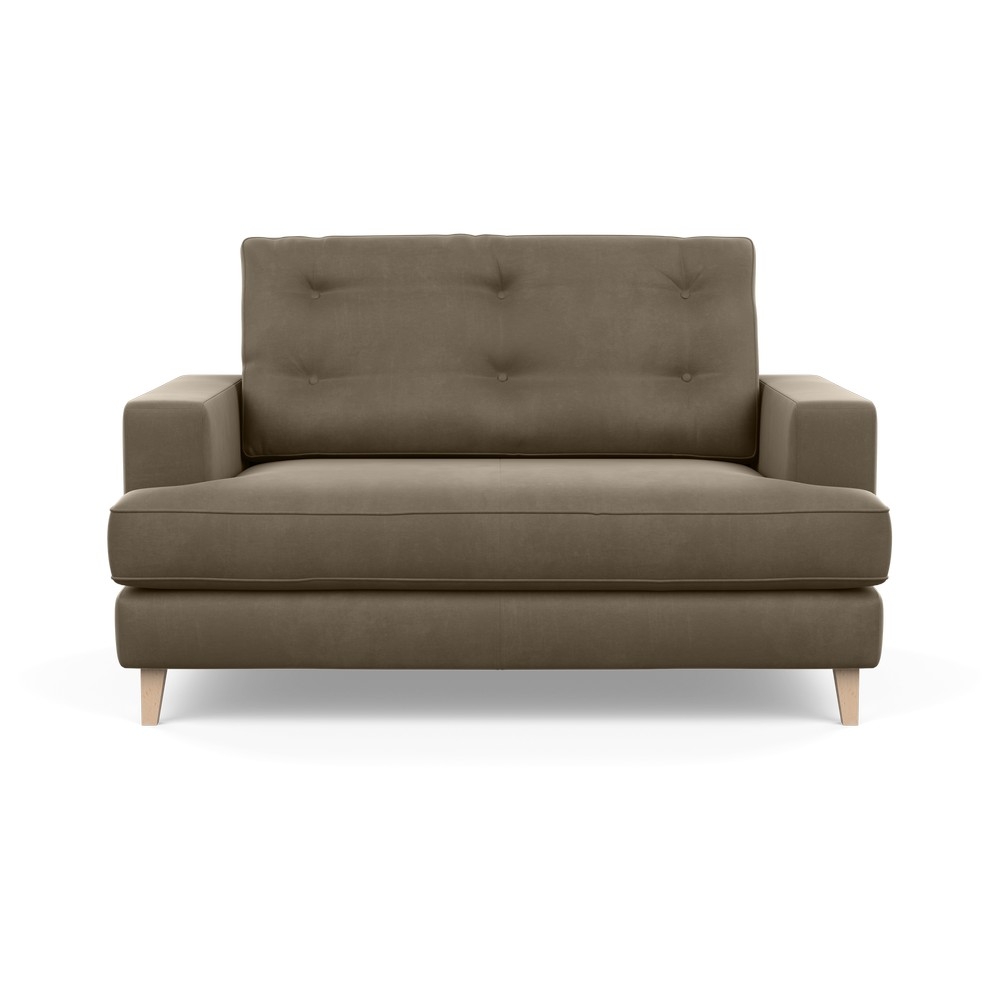 Heal's Mistral Loveseat Velvet Mink Natural Feet