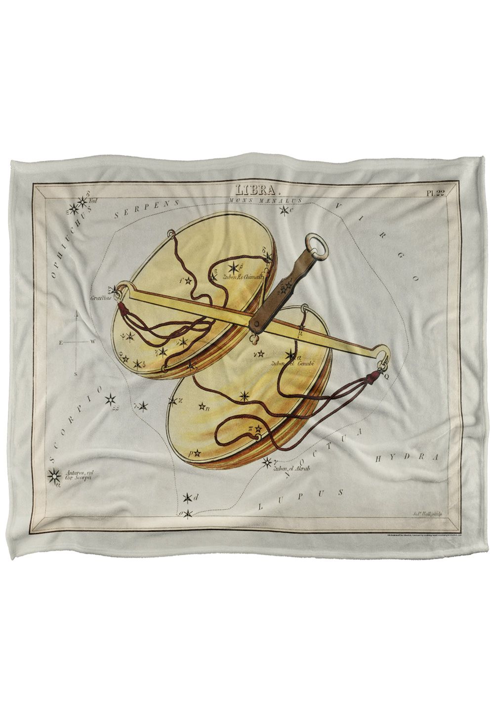 Graffitee Studios Vintage Libra Zodiac Silky Touch Super Soft Throw Blanket 152 X 127 cm in White