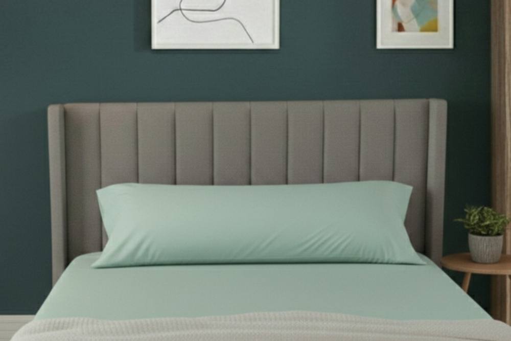 Snug City Bolster Support Pillow Pillowcase Plain Dyed Pillow Linen Easy Care in Mint