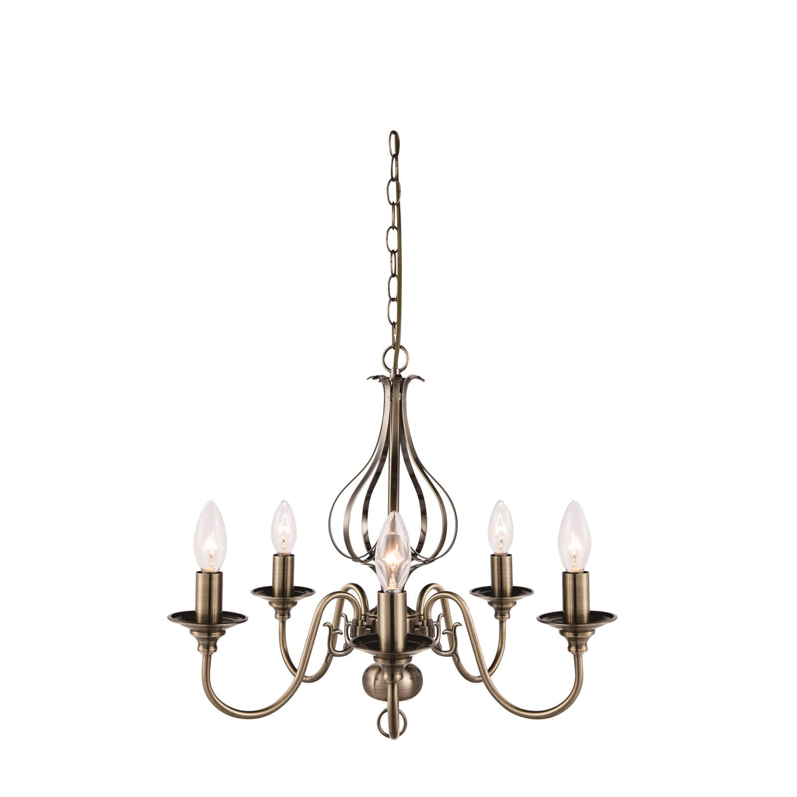 Piper 5 Light Antique Brass Pendant