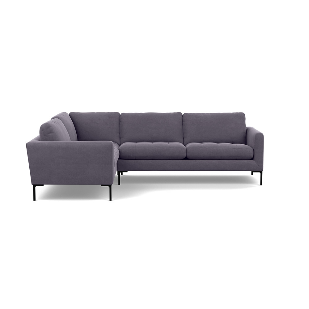 Heal's Eton Left Hand Facing Corner Sofa Linen Shadow Black Feet