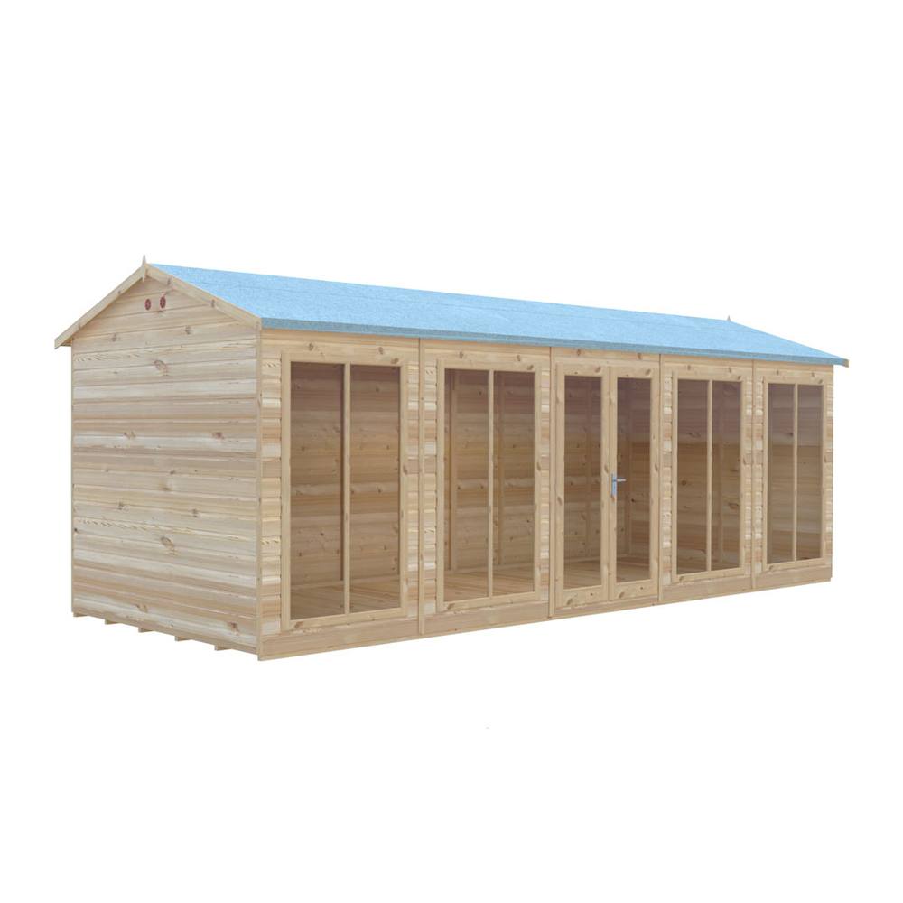 Shires Mayfield 20 x 8 Summerhouse - Wood - L239 x W595 x H229 cm in Light Brown 3