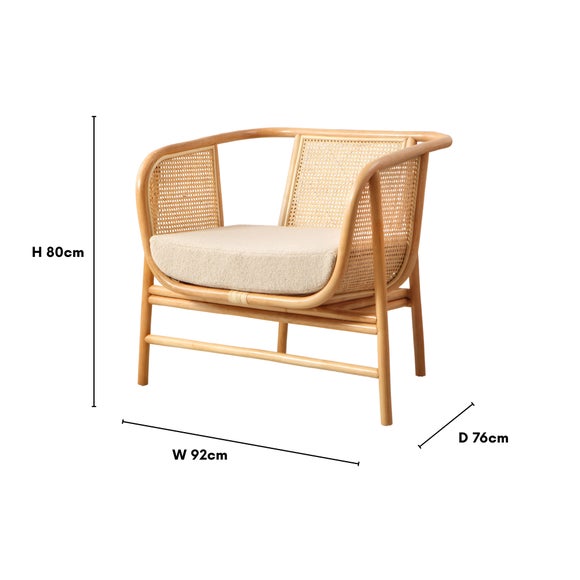 Desser Seoul Rattan Chair with Boucle Cushion 4