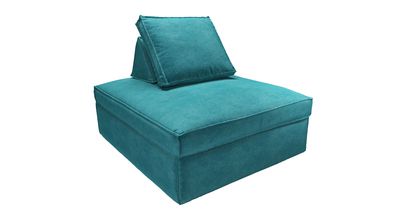 Harry Large Pouffe with bolster cushion in Neptune Smart Velvet - sofa.com
