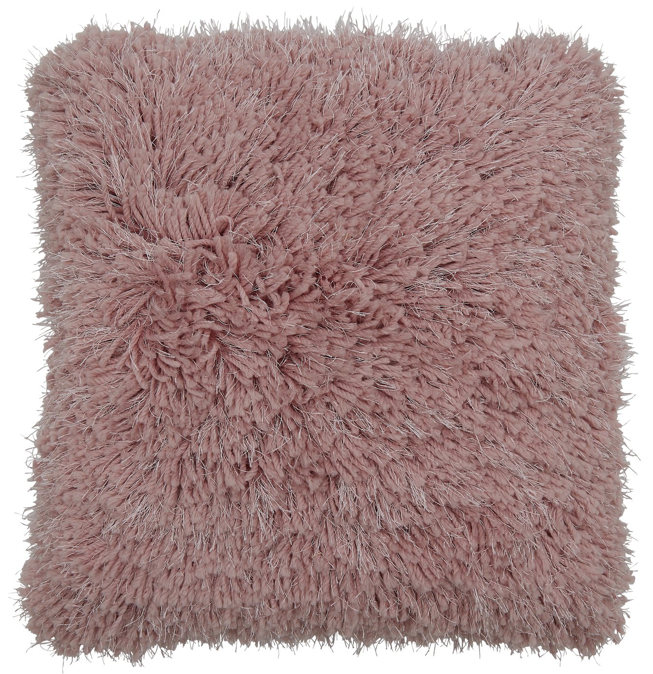 Argos Home Eyelash Luxe Cushion - Blush Pink - 43x43cm