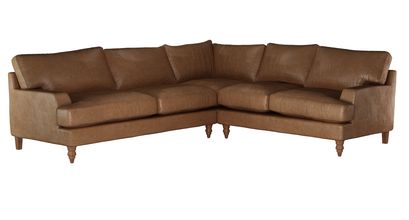 Isla Asym. Crn: LHF 2.5 Seat w RHF 2 Seat in Tan Vintage Leather - sofa.com
