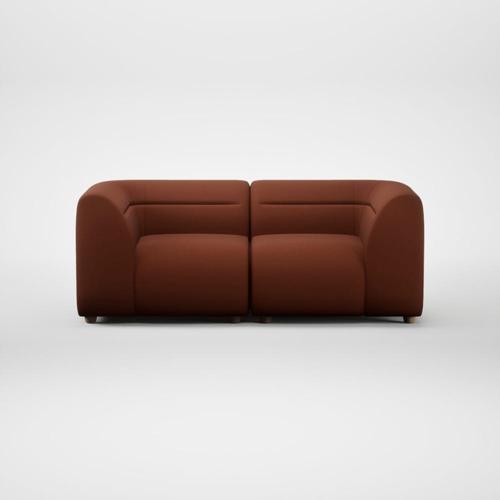 Heal's Lilli 2 Seater Sofa Smart Cotton Linen Rust Natural Feet 2