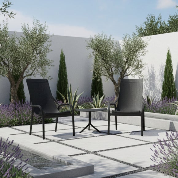 Nardi Step Low Round Table with 2 Net Lounge Chairs