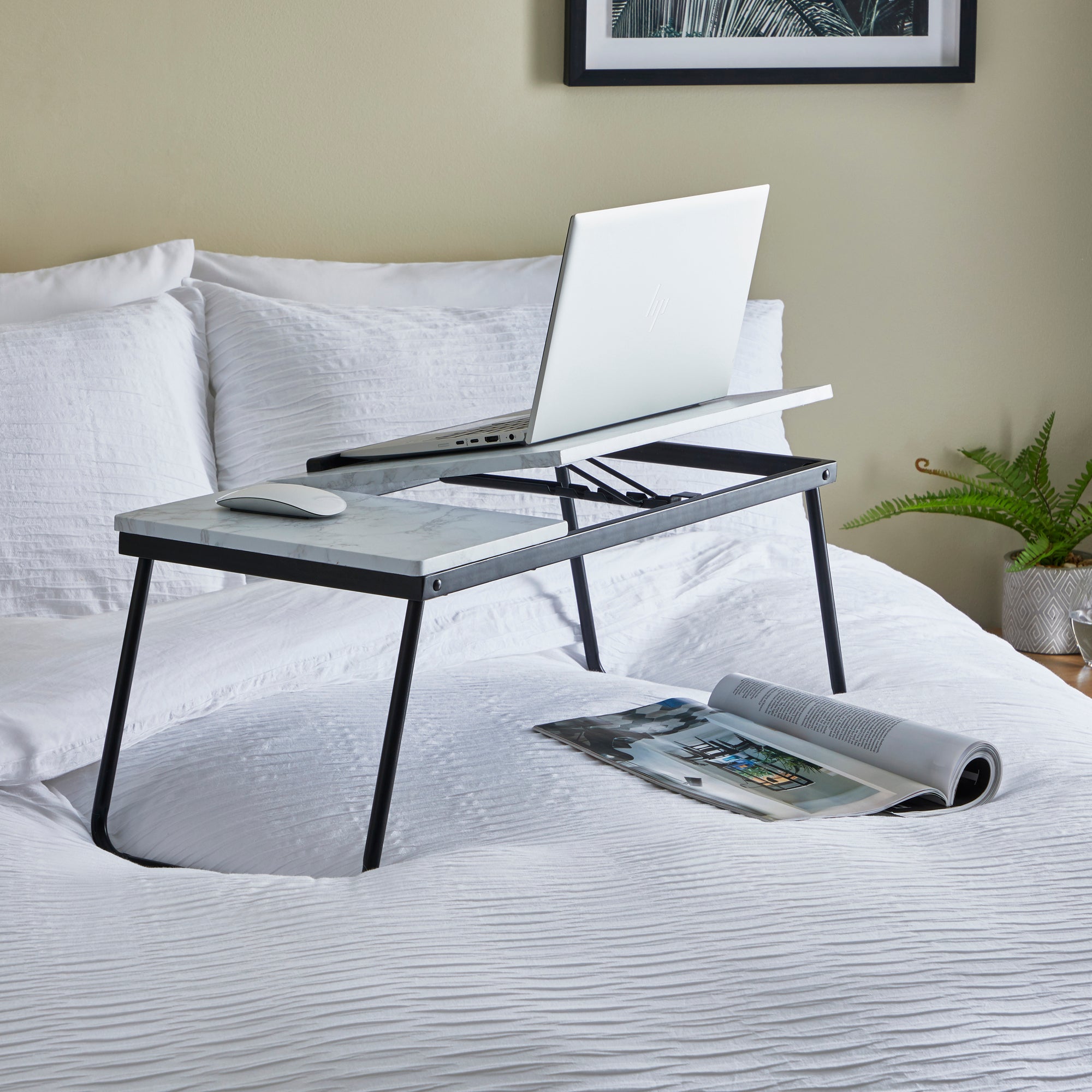 Dawson Marble Effect Laptop Stand White