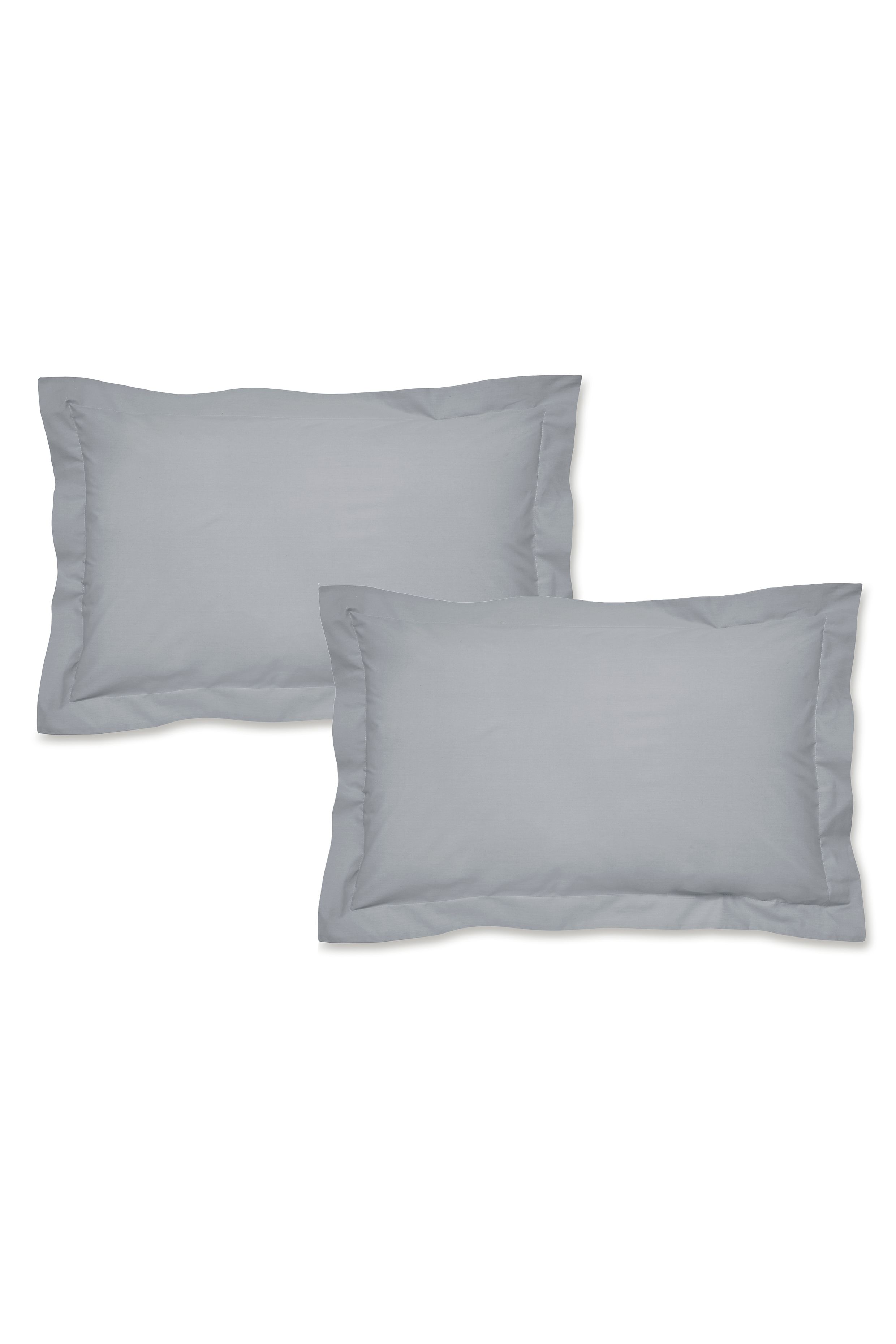 Catherine Lansfield 'Easy Iron Percale' Oxford Pillowcase Pair in Grey