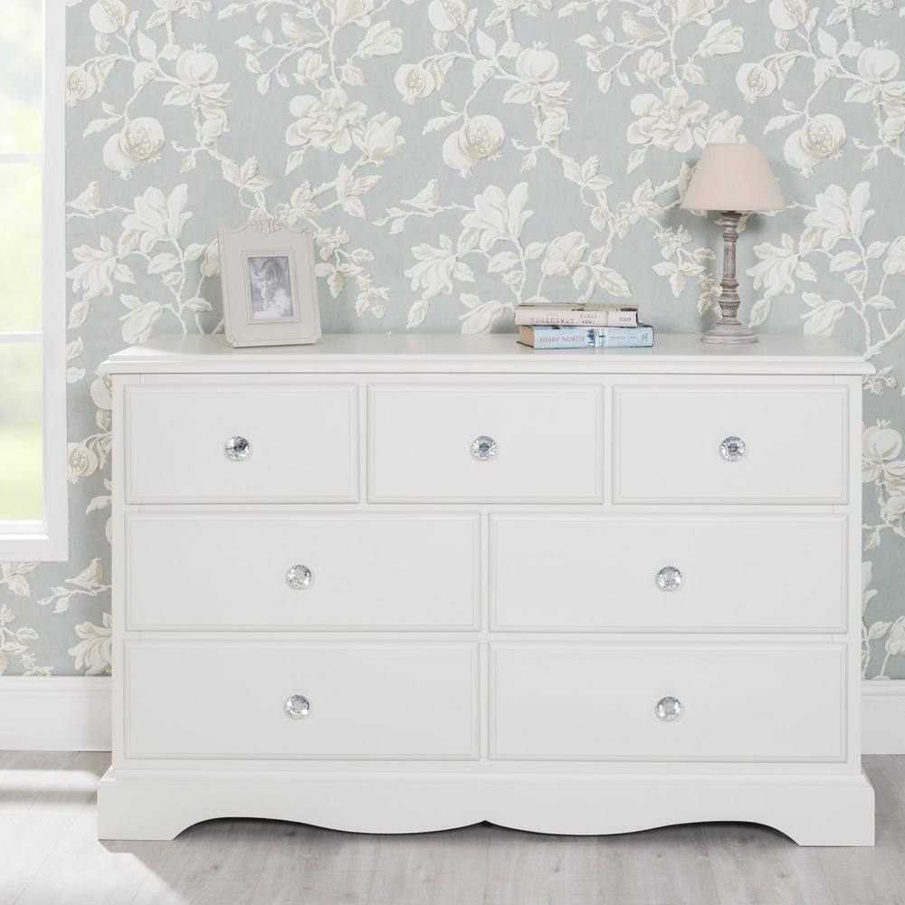 Statement Furniture Romance 3 Over 4 Chest of Drawers with Crystal Handles in Light Grey