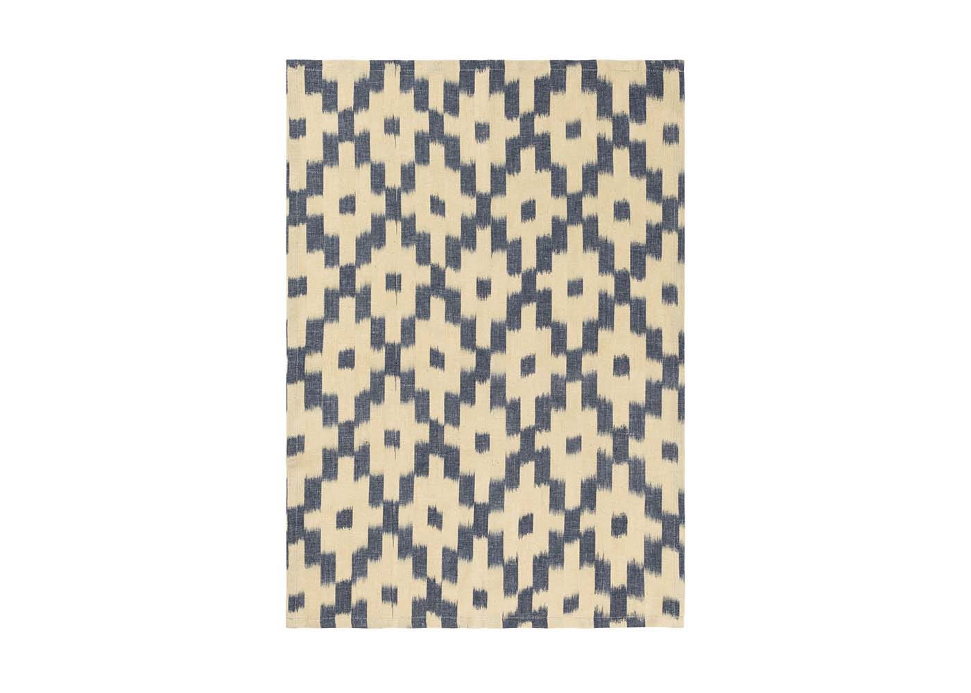 ferm LIVING Ikat Tea Towel Ink Blue & Off White