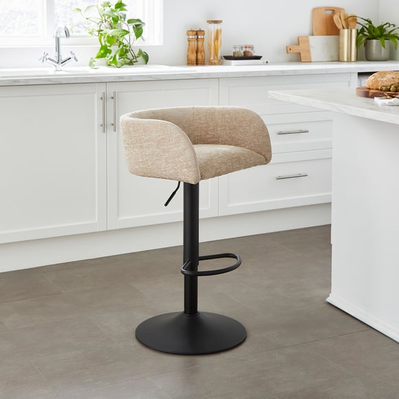 Talullua Height Adjustable Bar Stool, Luxe Chenille