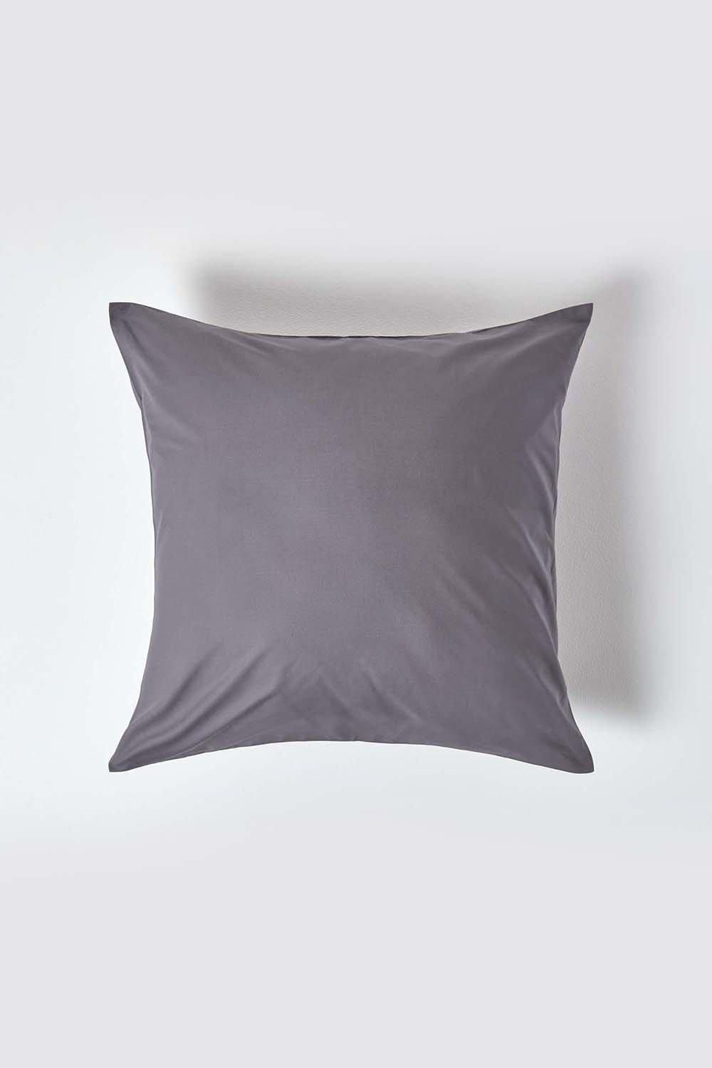 Homescapes Continental Egyptian Cotton Pillowcase 200 TC, 60 x 60 cm in Dark Grey