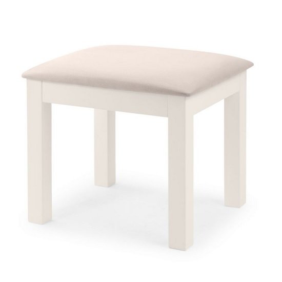 Marquis Wooden Dressing Table Stool In White With Padded Seat