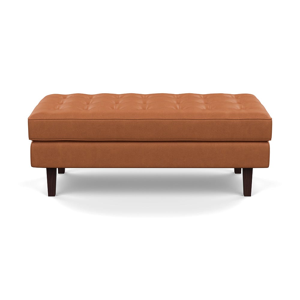 Heal's Hepburn Ottoman Liena Leather Brown 680 Black