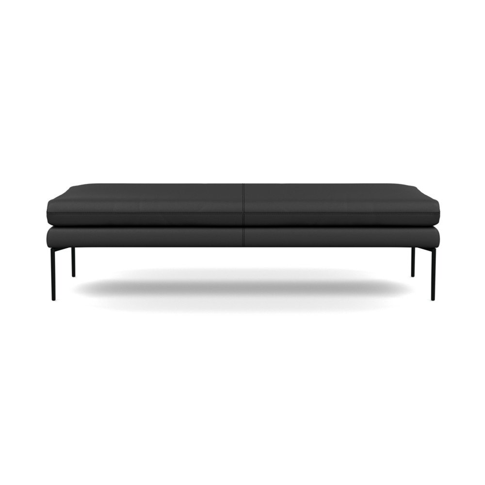 Heal's Matera Bench 160cm Leather Hide Graphite 7181 Black Feet