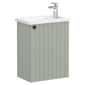 VitrA Avery Retro Green Wall Hung Cloakroom Vanity Unit & Basin - 575 x 450mm