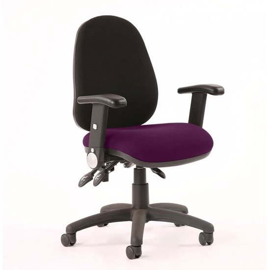 Luna III Office Chair With Tansy Purple Seat Adjustable Arms