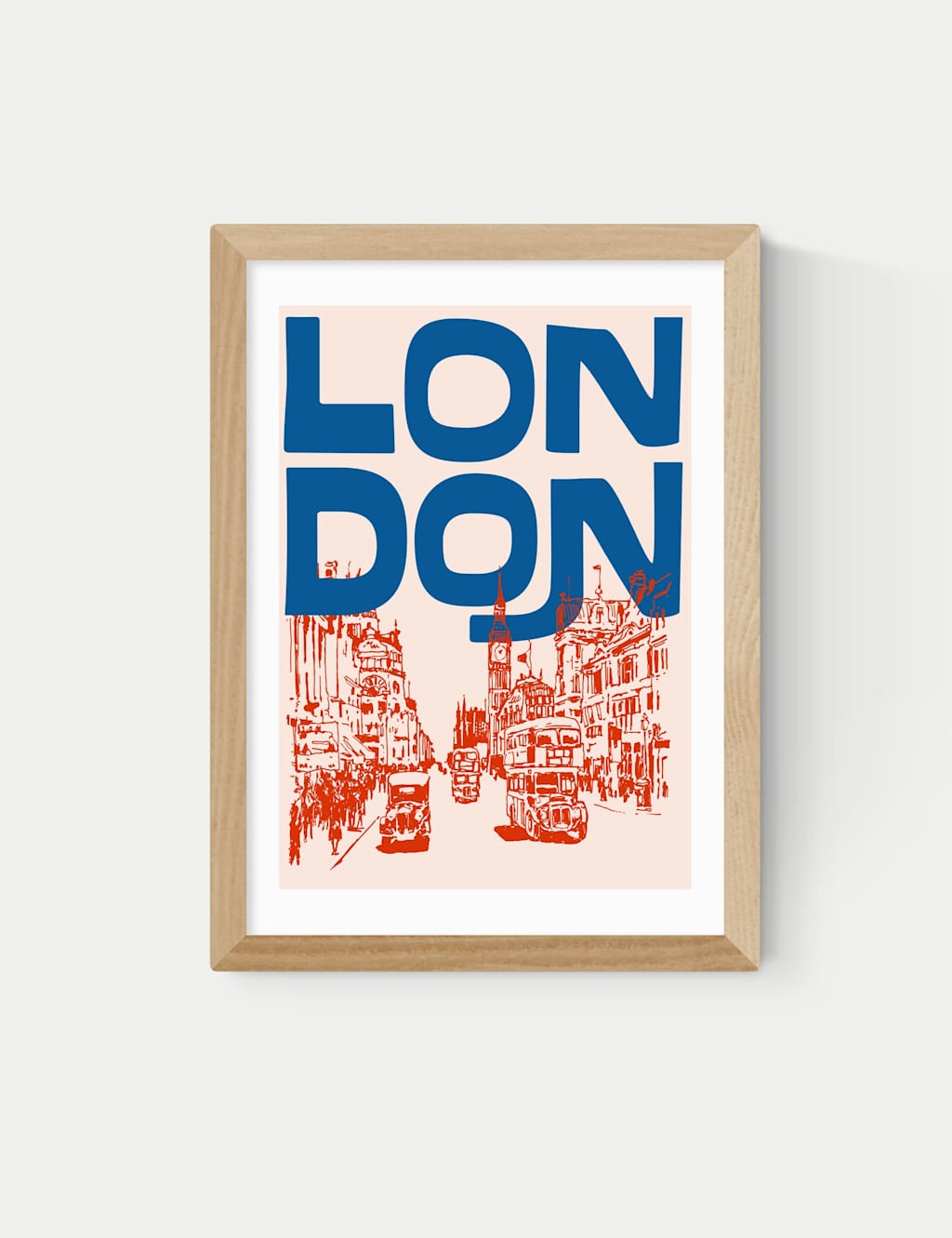 East End Prints London City Framed Art Print Natural