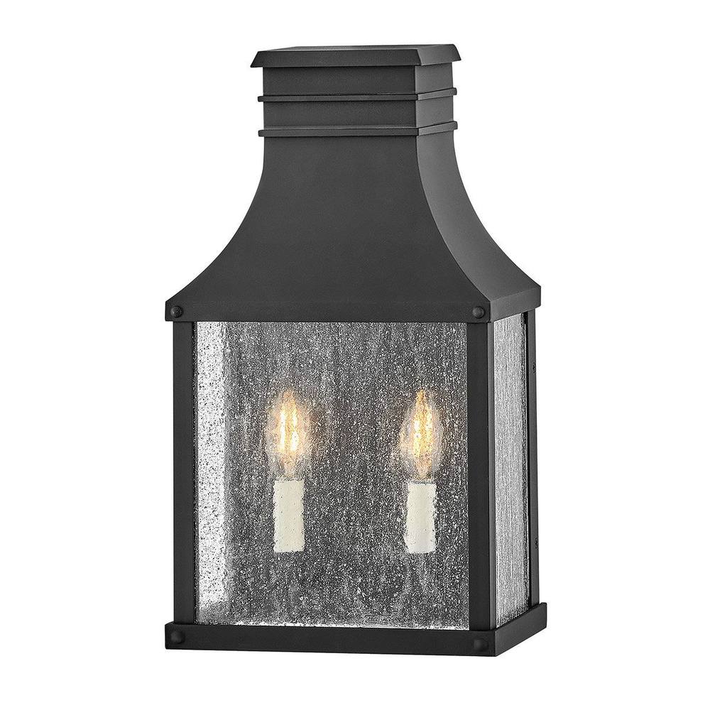 Netlighting Beacon Hill 2 Light Half Outdoor Wall Lantern Museum Black IP44