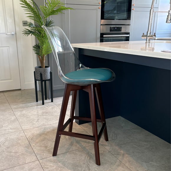 Fusion Living Soho Clear Plastic Bar Stool