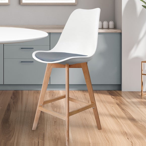 Fusion Living Soho White Plastic Bar Stool