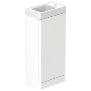 Nexa By VADO Veva Dusk White Freestanding Cloakroom Vanity Unit & Right Hand Mineral Cast Basin - 400mm