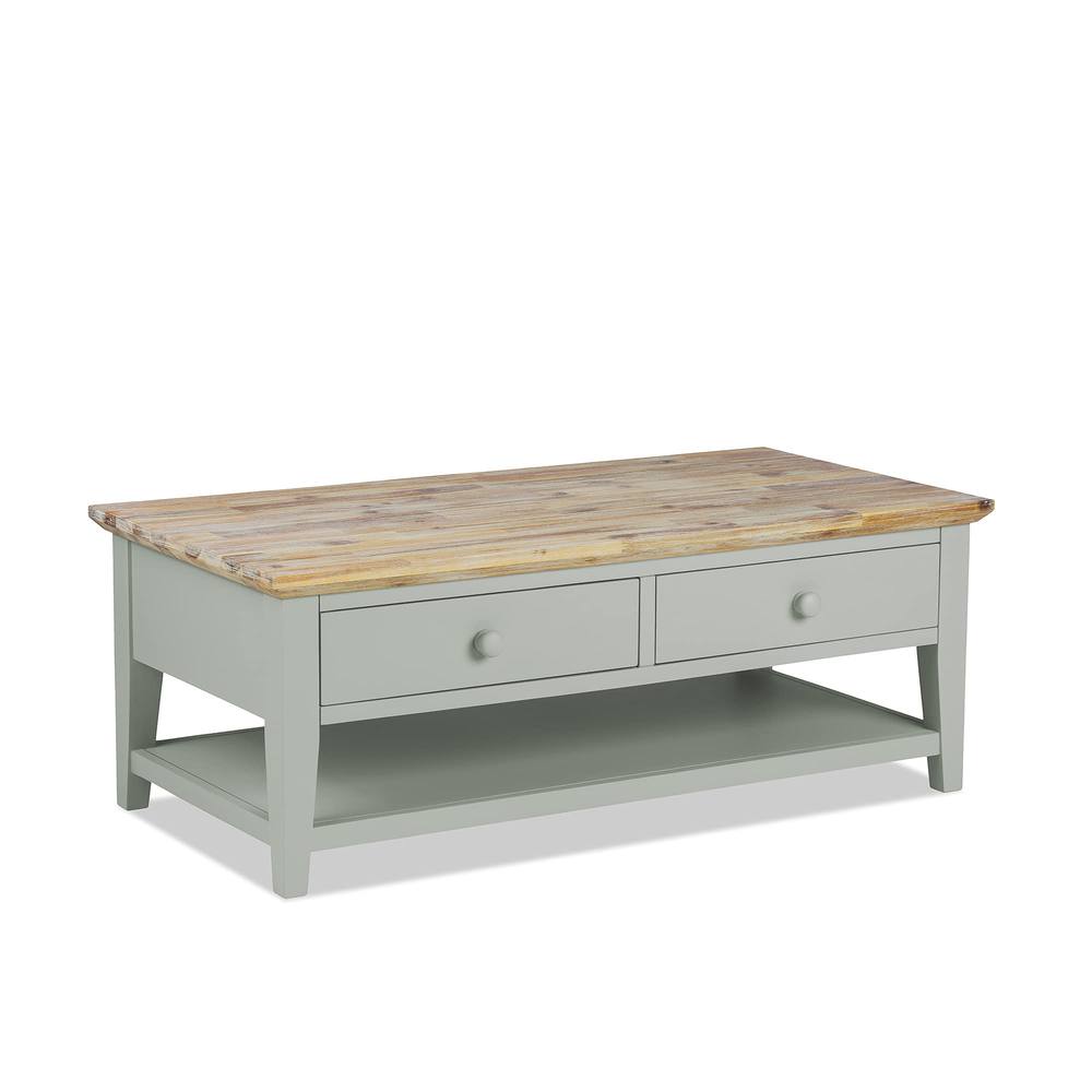 Statement Furniture Florence Coffee Table with Drawers in Light Green