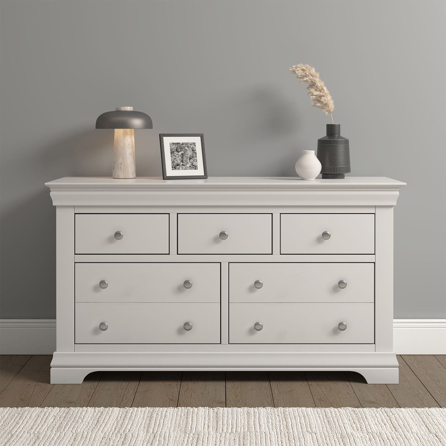 Seconique Bordeaux 3+2 Drawer Chest (Fully Assembled) in Ivory