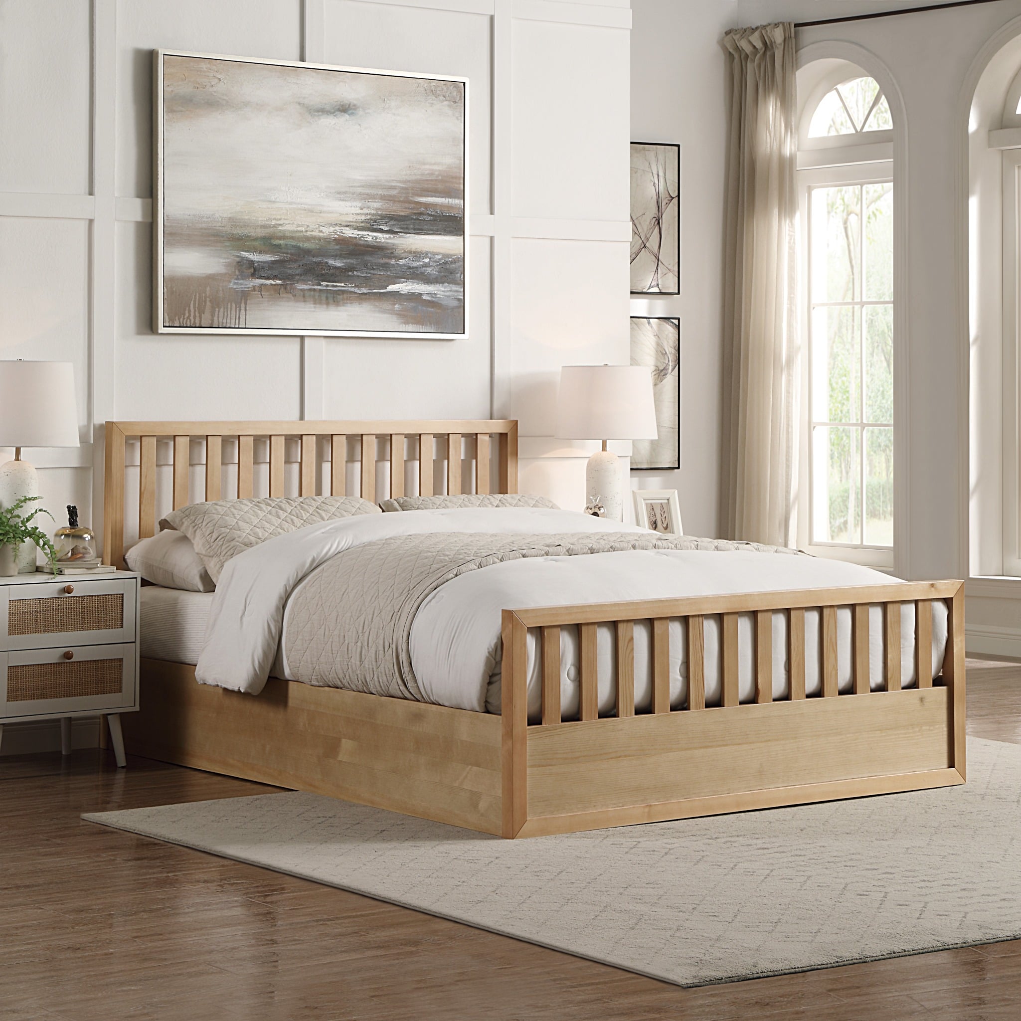 Alyn - King-Size - Ottoman Storage Bed - Oak - Wooden - 5ft - Happy Beds