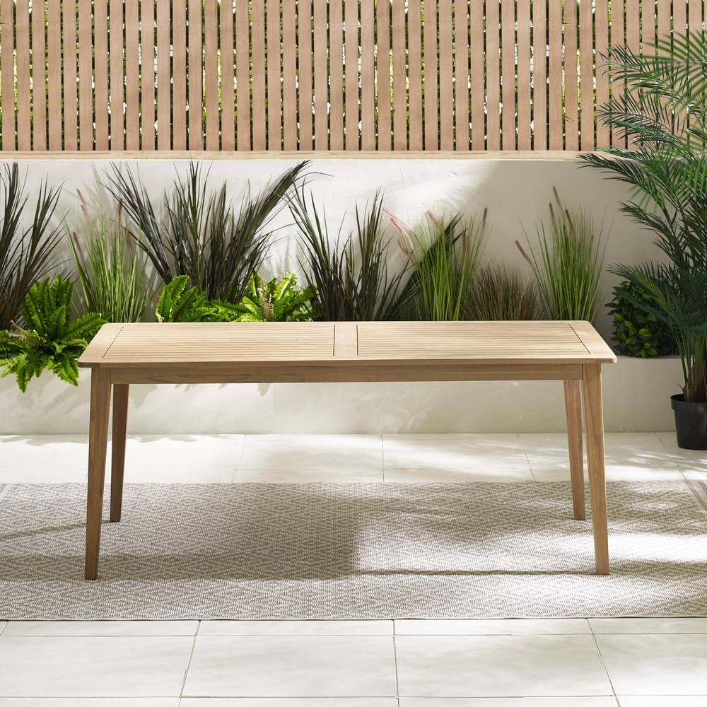 FurnitureboxUK Asa + Hamburg Wood Table & 4 Chairs Outdoor Dining Set in Light Brown 2