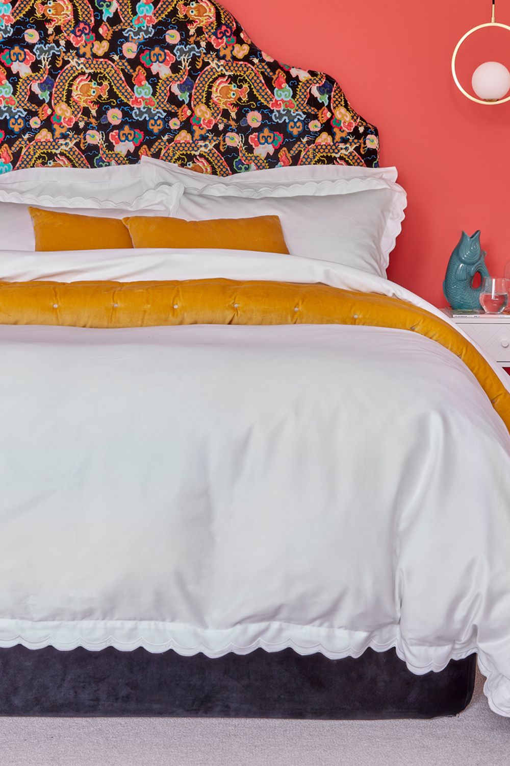 CHRISTY Scallop Edge Cotton Sateen Duvet Sets in White