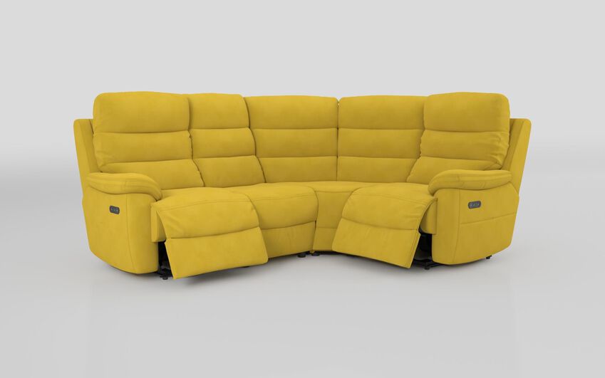 Green Fabric Ossett 2 Corner 1 Power Sofa with Head Tilt