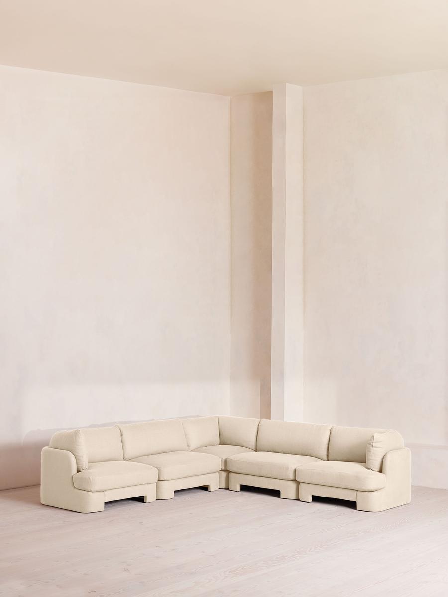 Odell Deeper Sit Modular Sofa, Corner Sofa, Linen, Bisque