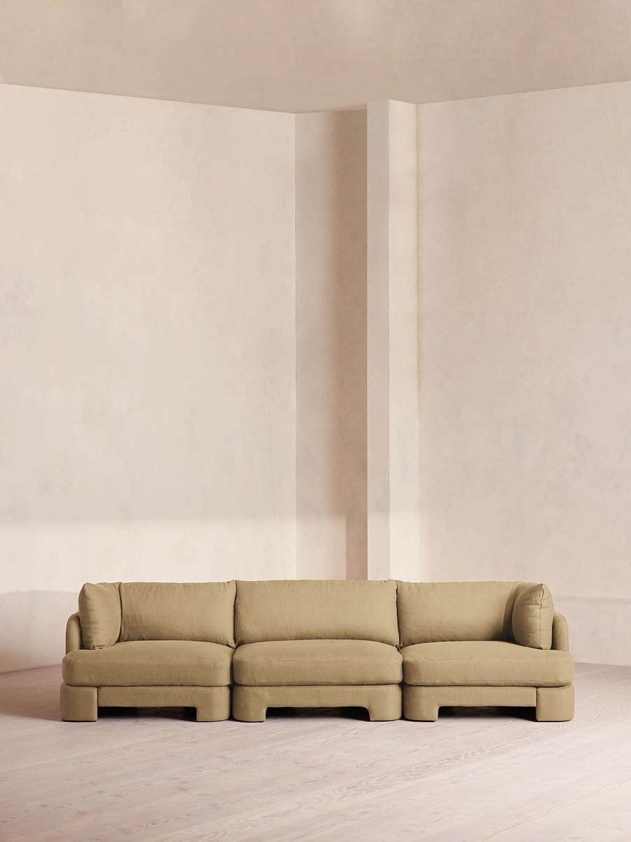 Odell Deeper Sit Modular Sofa, Four Seater, Linen, Wheat