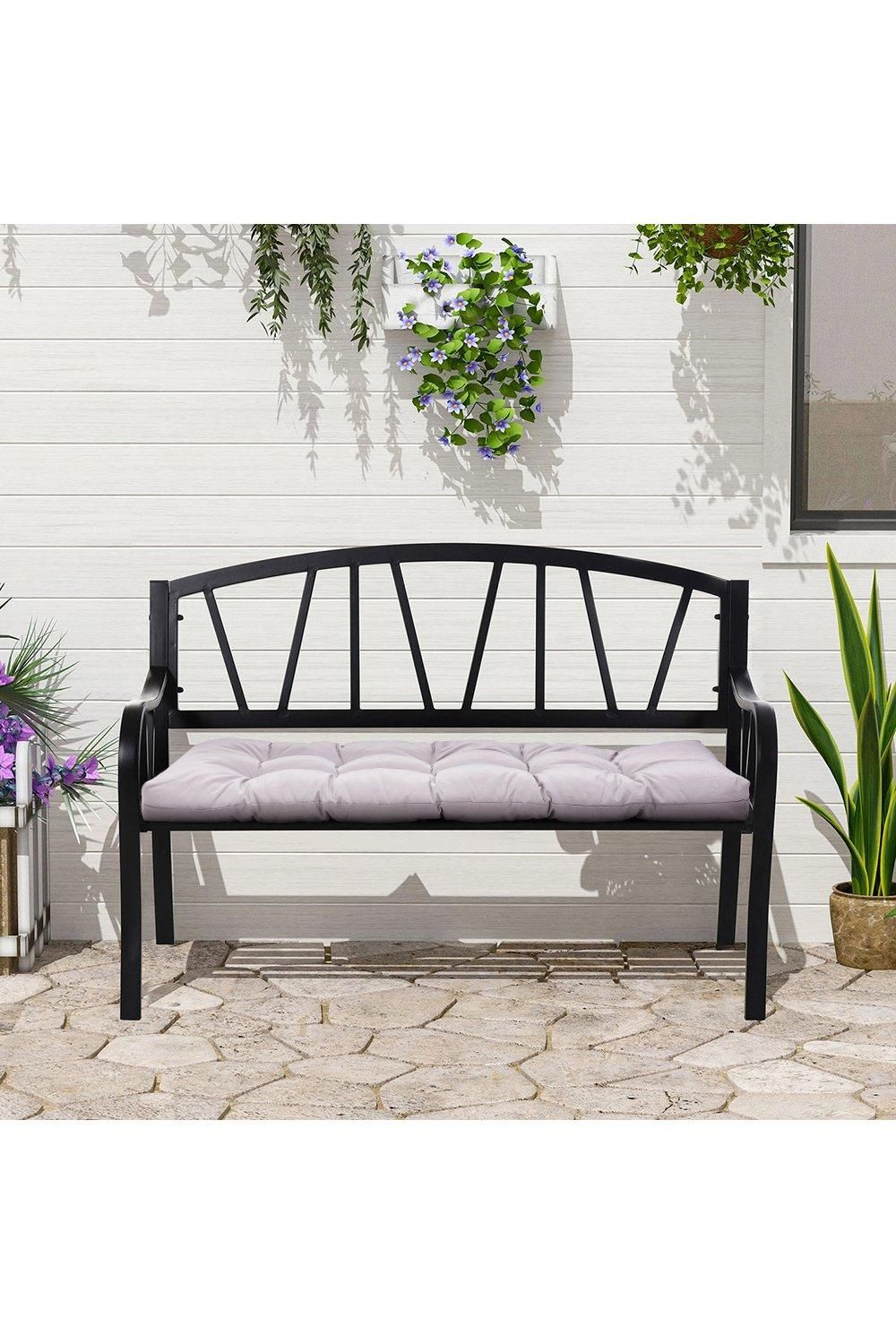 Garden Sanctuary 130cm W x 50cm D Grey Outdoor Waterproof Sunproof Bench Cushion