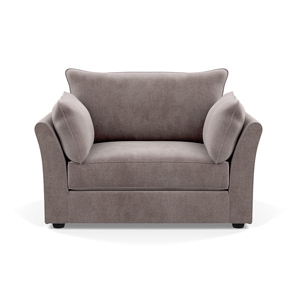 Heal's Tailor Loveseat Smart Luxe Velvet Mushroom Black Beech Feet