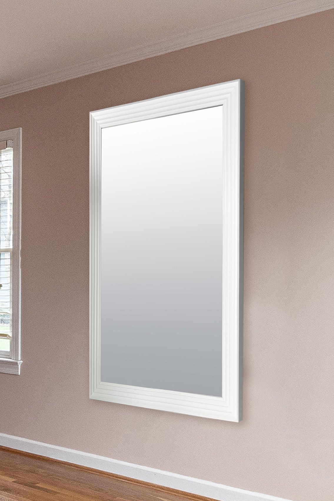 MirrorOutlet New Modern Bright White layered Wall Mirror 5ft6X3ft6 1672mmX1060mm