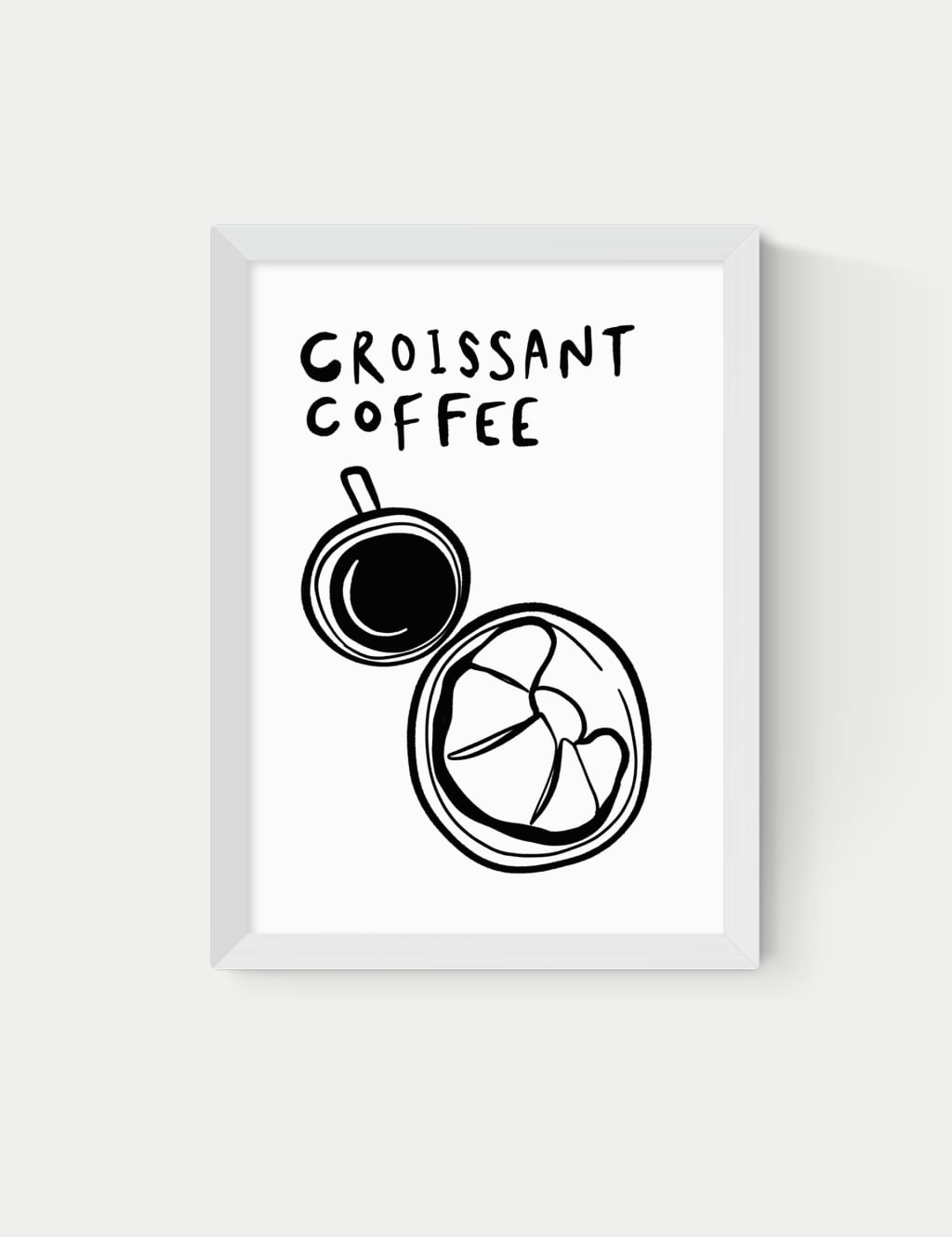 East End Prints Croissant Coffee Framed Art White