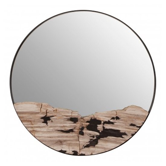 Relics Round Large Wall Bedroom Mirror In Silver Frame