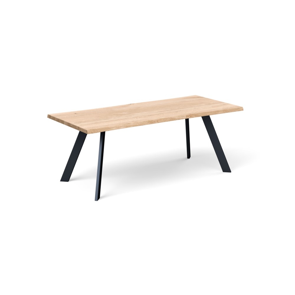 Heal's Madrid Table 280x100cm White Oak Natural Edge Not Filled