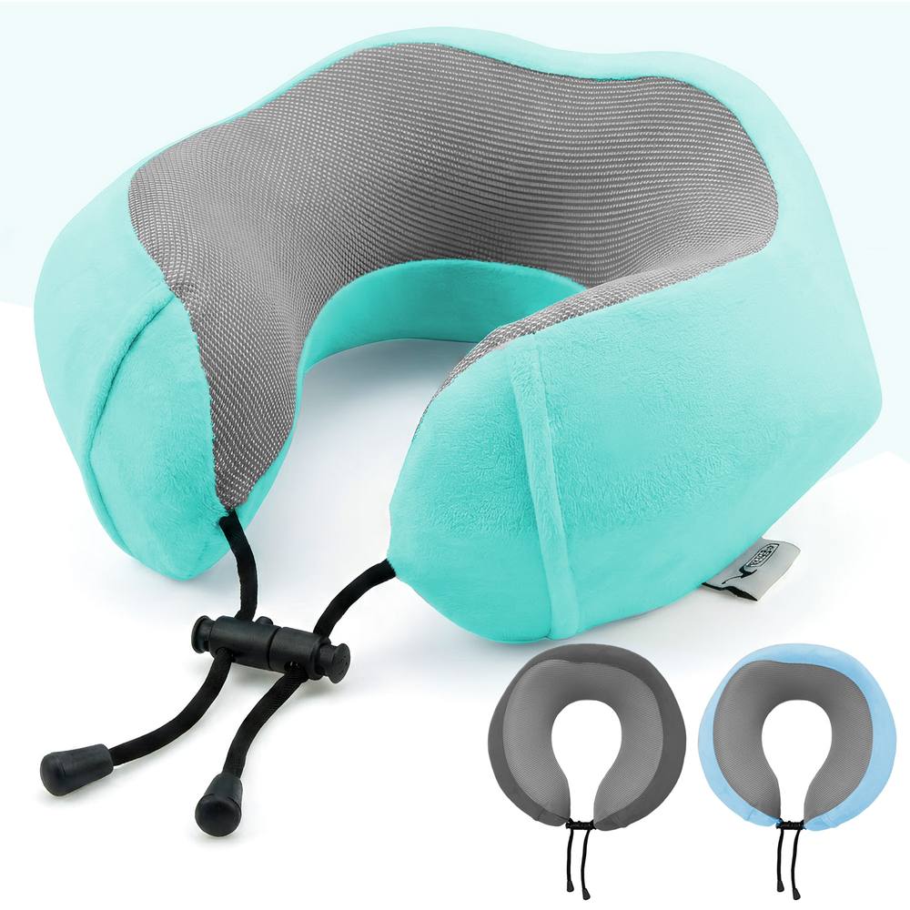 Lugg Travel Memory Foam Neck Pillow with Buckle - Ergonomic Neck Support in Turquoise